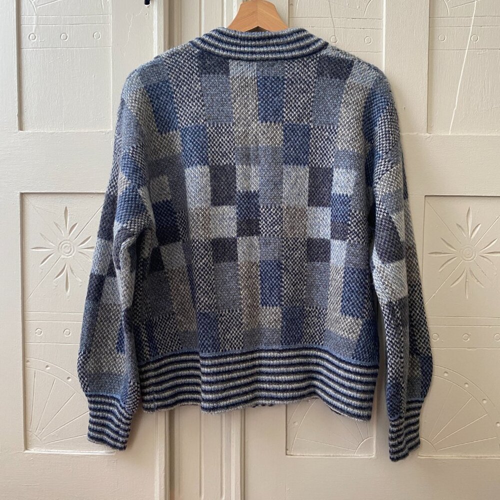 Madewell Patchwork Jacquard Cardigan in Heather Coastline - Picture 5 of 5